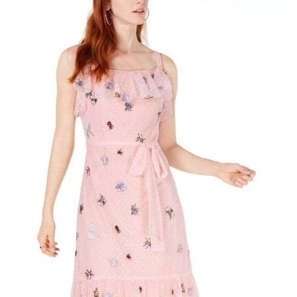 Betsey Johnson - Embroidered Pink Cottagecore Zip Dress - Picture 2 of 16